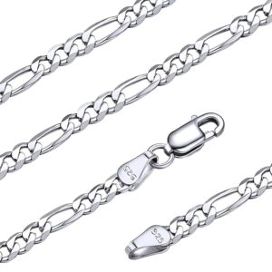 シルバー925 ネックレス メンズ チェーンのみ 金属アレルギー フィガロチェーン